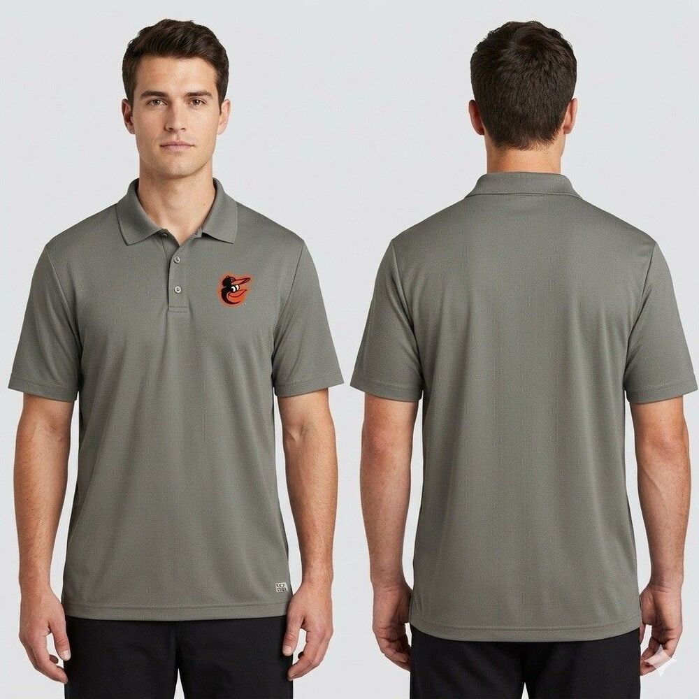 MLB Baltimore Orioles Polo Shirt Mens 2XL TX3 Cool Gray Golf Performance NWOT